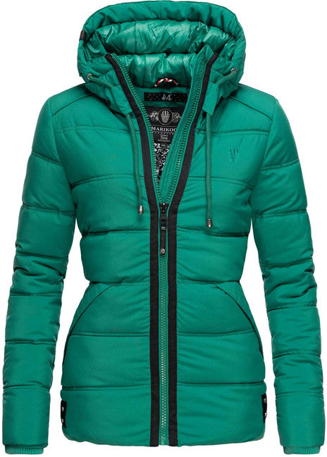 Marikoo Liebeswolke damen-Winterjacke mit Kapuze, turquoise