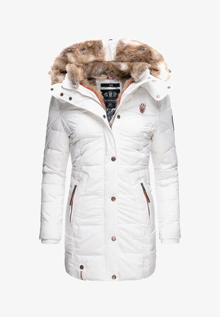 Marikoo Lieblings Jacke damen-winterjacke mit kapuze, weiß