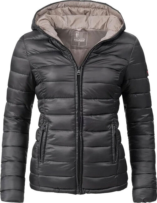 Marikoo Lucy damen-Übergangsjacke mit Kapuze, schwarz