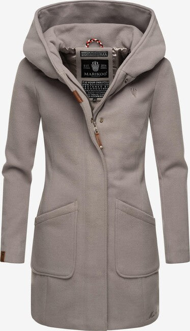 Marikoo MAIKOO damen-wintermantel mit kapuze, zinc grey