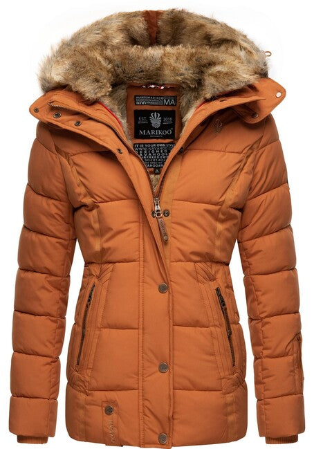 Marikoo Nekoo damen-Winterjacke mit Kapuze, rusty cinnamon