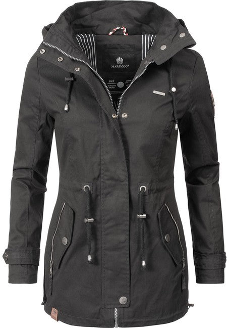 Marikoo Nyokoo damen-Übergangsjacke mit Kapuze, schwarz