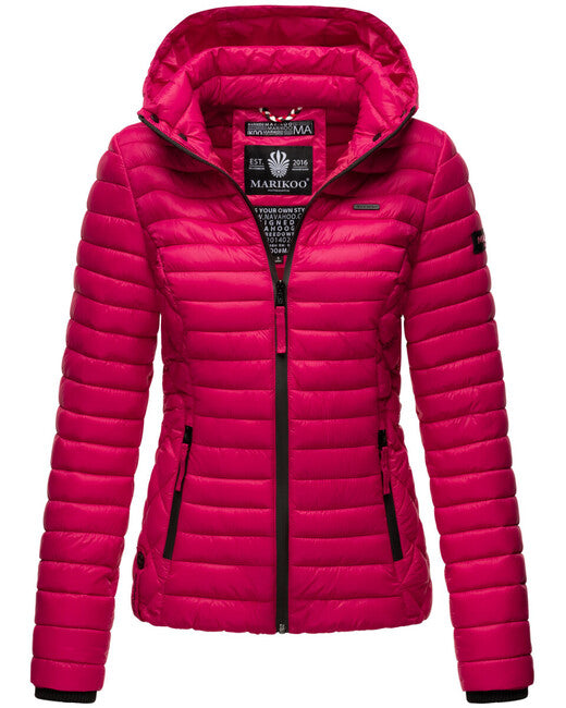 Marikoo Samtpfote damen-Übergangsjacke mit Kapuze, fuchsia
