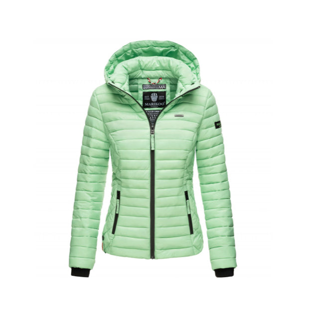 Marikoo Samtpfote damen-Übergangsjacke mit Kapuze, mint