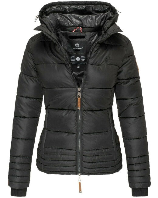 Marikoo SOLE damen-Winterjacke mit Kapuze, schwarz