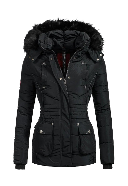 Marikoo VANILLA damen-winterjacke mit kapuze, schwarz