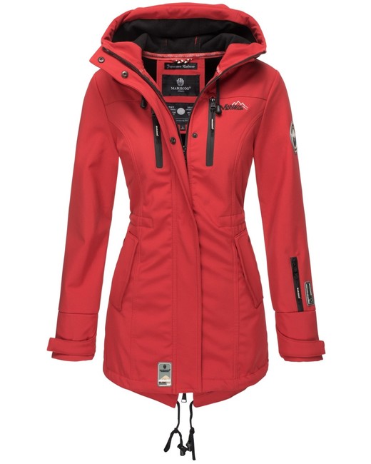 Marikoo ZIMTZICKE damen-Winter-Softshelljacke mit Kapuze, rot