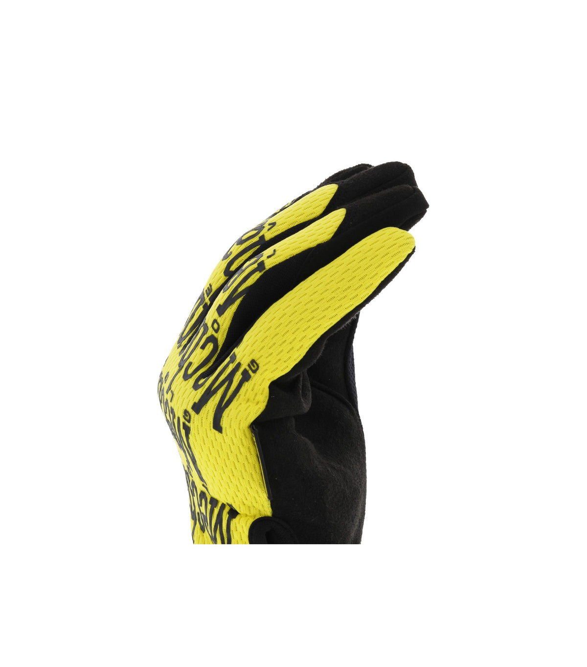 Mechanix Handschuhe Original gelb s ciernym napisom