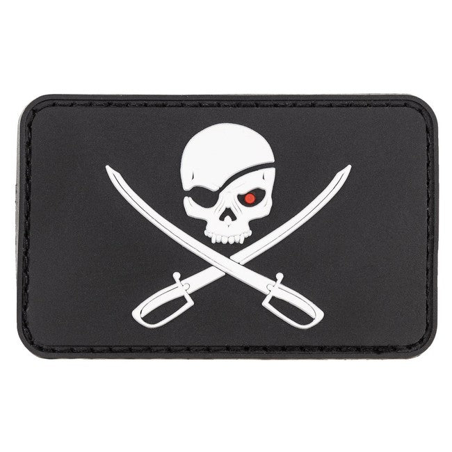 MFH 3D-Klettaufnäher Totenkopf und Schwert, schwarz