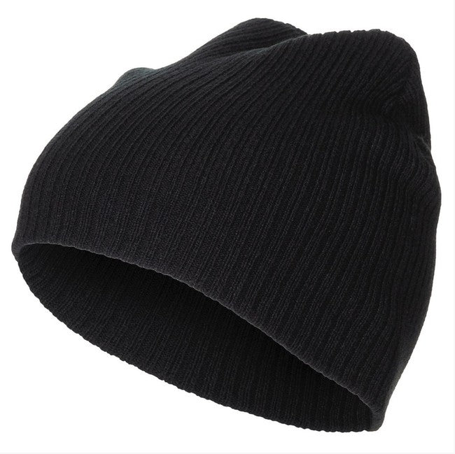 MFH Beanie Strickmütze gestrickt, gebördelt, schwarz