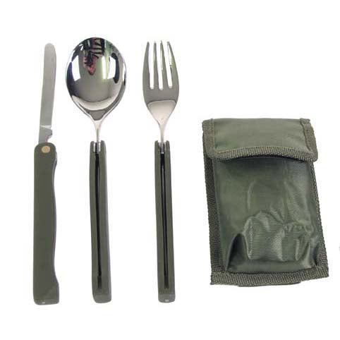 MFH Camp klappbares besteck mit etui