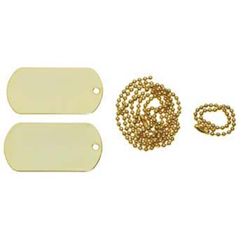 MFH Dog-Tags Hundemarken gold mit Kette