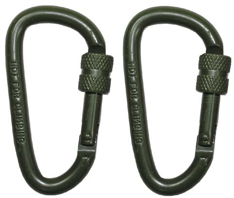 MFH Karabiner mit Schraubverschluss 2er Pack 60x6mm, olive
