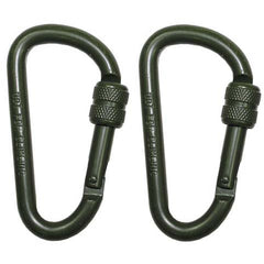 MFH Karabiner mit Schraubverschluss 2er Pack 80x8mm, olive