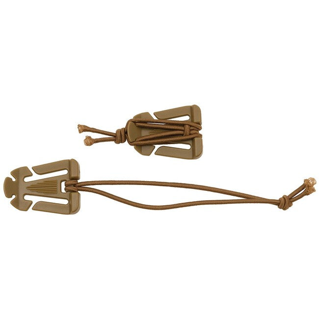 MFH Clip mit Gummiband "MOLLE" coyote tan 2 Packungen