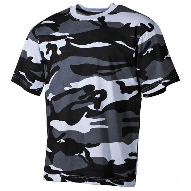 MFH BW Tarnmuster-T-shirt, skyblue, 160g/m2