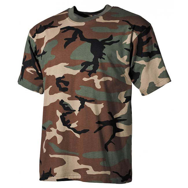 MFH BW Tarnmuster-T-shirt woodland, 160g/m2