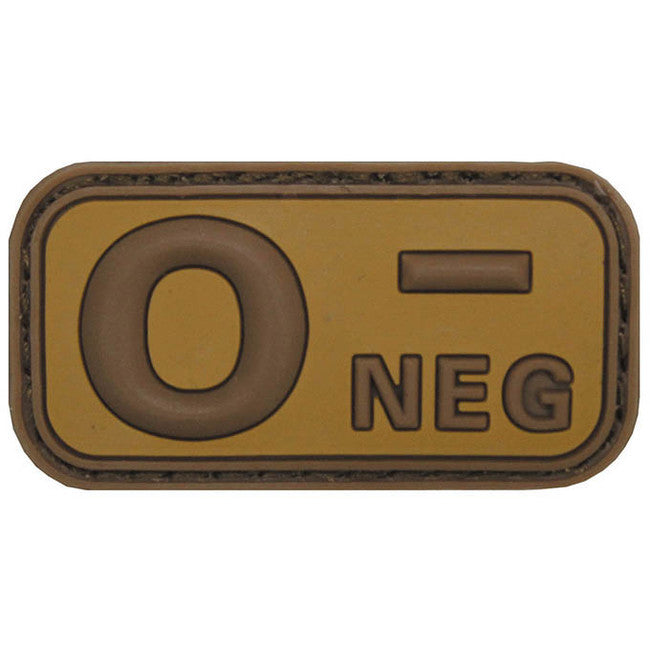 MFH 3D Klettabzeichen Blugruppe 0 negativ khaki 5x2,5 cm