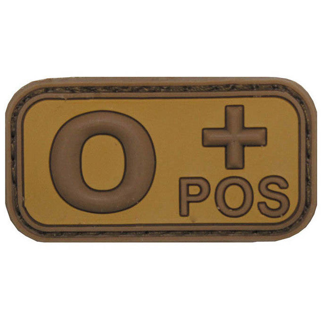 MFH Klettabzeichen 3D Blugruppe 0 positiv khaki 5x2,5 cm