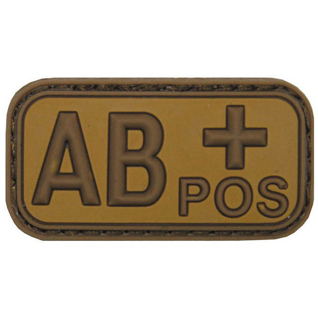 MFH 3d Klettabzeichen Blugruppe AB positive, khaki 5x2,5 cm