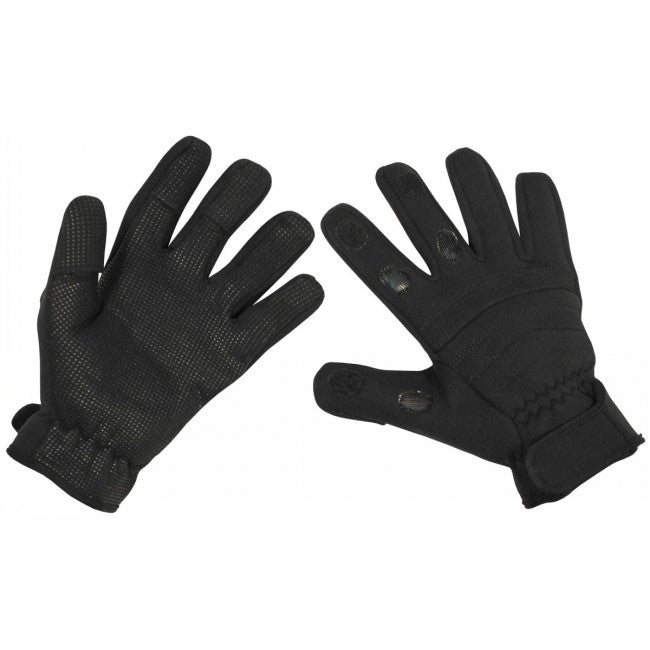 MFH Fingerhandschuhe Combat, Neopren, schwarz