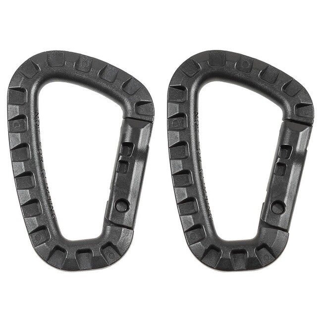 MFH Kunststoffkarabiner schwarz D 7 mm x 8,5 cm 2 Stück