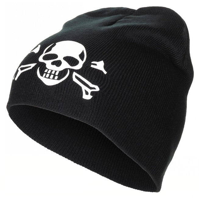 MFH-Strickmütze mit Totenkopfmotiv, schwarz