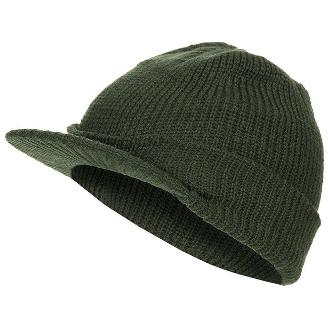MFH Jeep-Strickmütze mit Schild, oliv