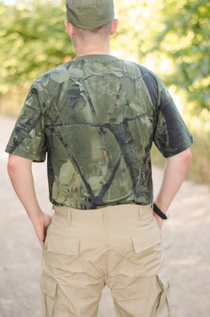 MFH Real-Tree-Muster Hunter-Grün T-shirt, 170 g/m²