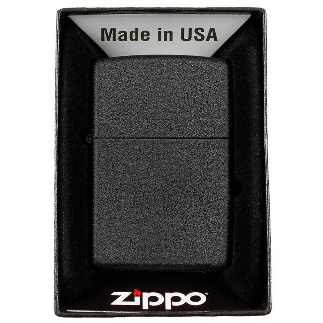 MFH Zippo Black Crackle winddichtes Feuerzeug, ungefüllt