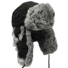 MFH Winter-Lammfellmütze mit Fell, schwarz