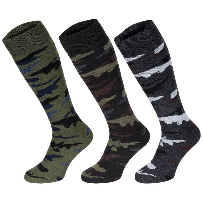 MFH Esercito Wintersocken tarnfarben lang 3er-Pack
