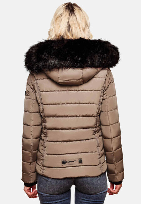 Navahoo Miamor damen Winterjacke mit Kapuze, taupe grey