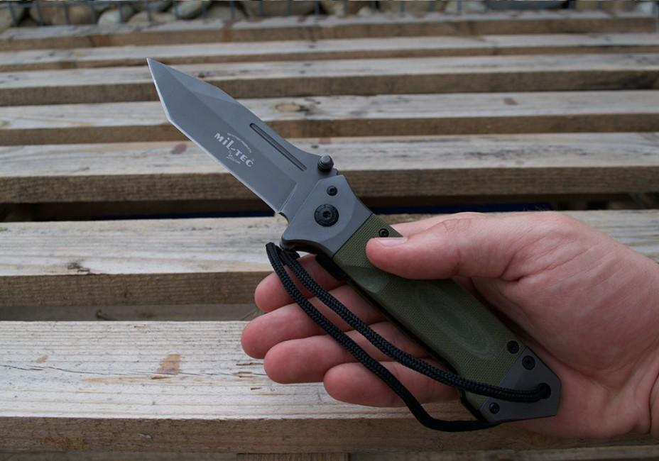 Mil-Tec DA35 Micarta aufklappmesser 22cm oliv