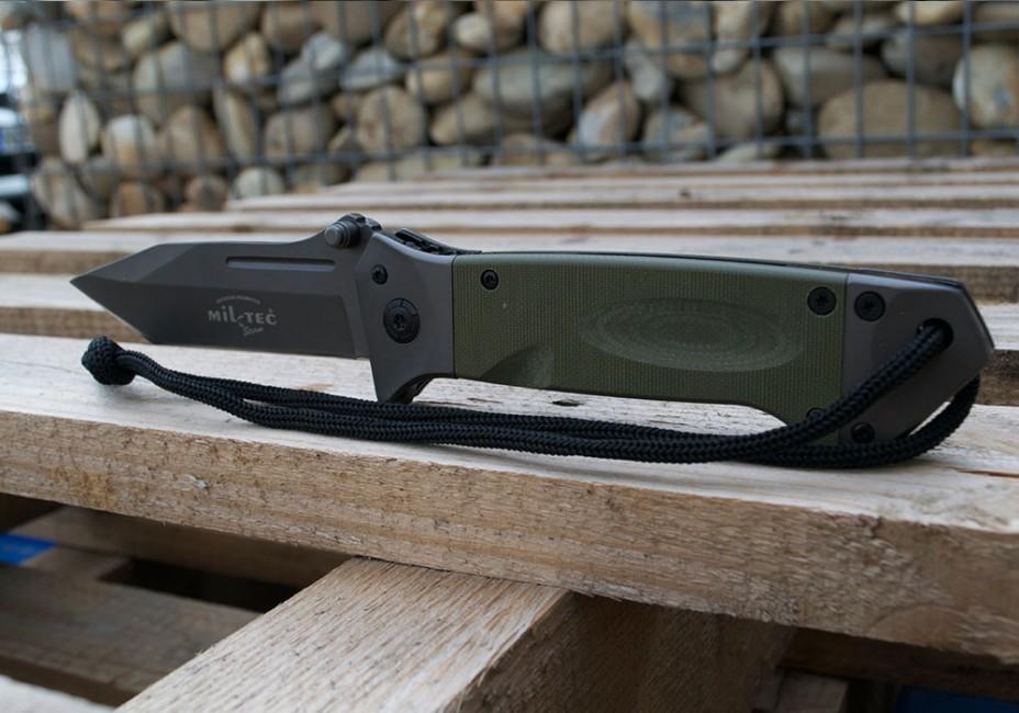 Mil-Tec DA35 Micarta aufklappmesser 22cm oliv
