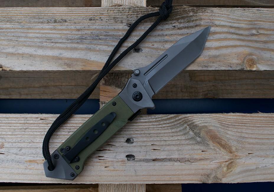 Mil-Tec DA35 Micarta aufklappmesser 22cm oliv