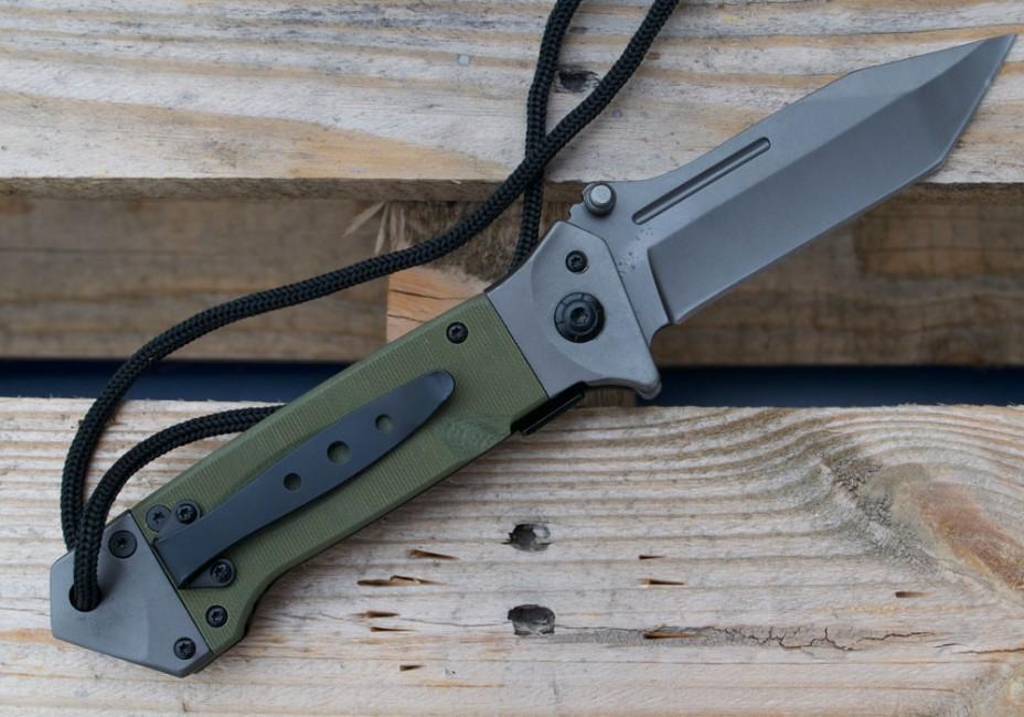 Mil-Tec DA35 Micarta aufklappmesser 22cm oliv