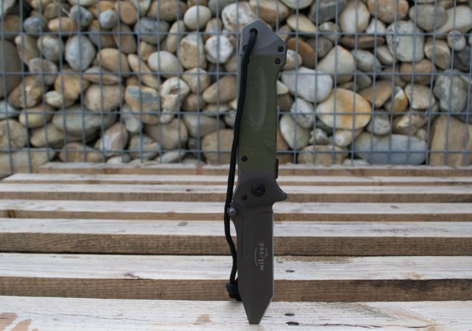 Mil-Tec DA35 Micarta aufklappmesser 22cm oliv