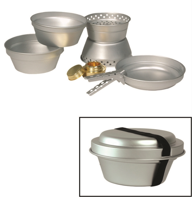 Mil-Tec 3tlg. Koch-Set Alu mit Kocher