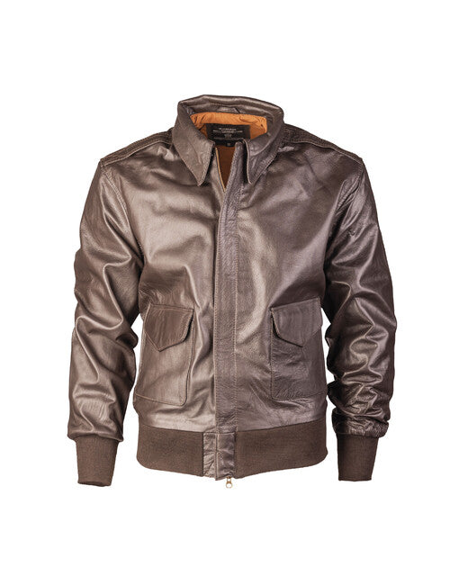 Mil-Tec Flieger A2 us lederjacke braun