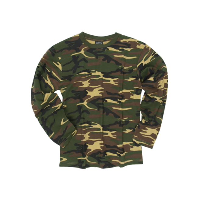 Mil-Tec langärmliges Baumwoll-T-shirt, woodland