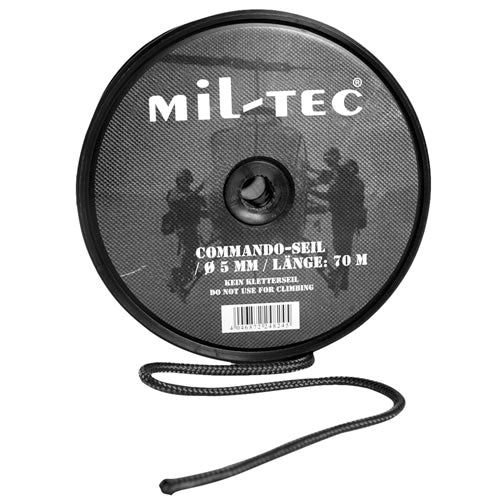 Mil-Tec LANO BLACK COMMANDO 5 MM (70 M)