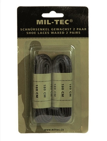 Mil-Tec Co Schnürsenkel gewachst 140 cm schwarz