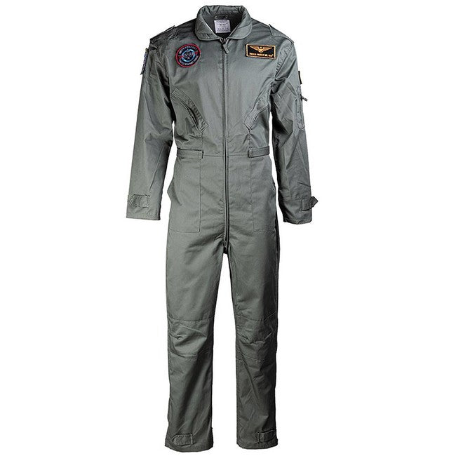 Mil-Tec Flight Pilot-kinderoverall mit Patches, oliv