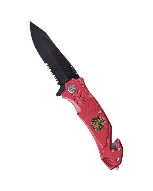 Mil-Tec einhandmesser 'fire brigade' rot