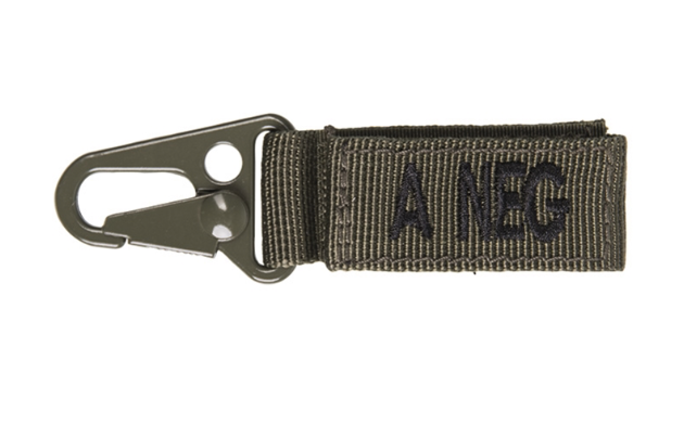 WARAGOD Schlüsselanhänger mit Blutgruppe A- negativ, olive