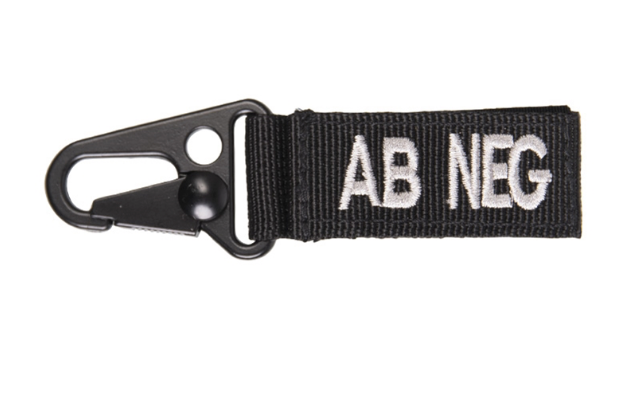 WARAGOD Schlüsselanhänger mit Blutgruppe AB- negativ, schwarz