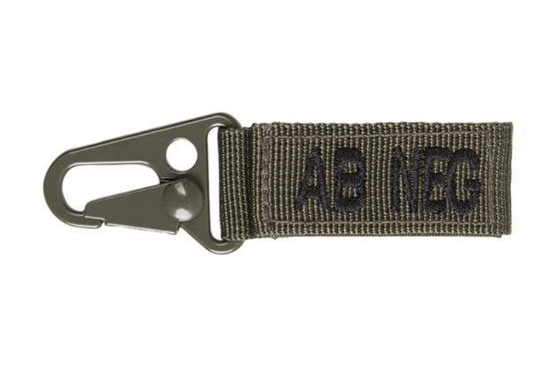 WARAGOD Schlüsselanhänger mit Blutgruppe AB- negativ, olive