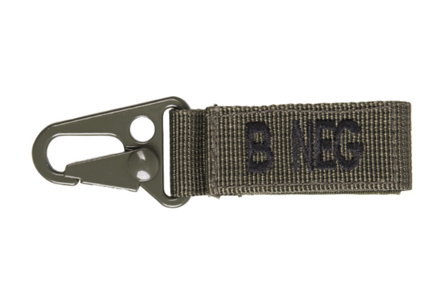 WARAGOD Schlüsselanhänger mit Blutgruppe B- negativ olive