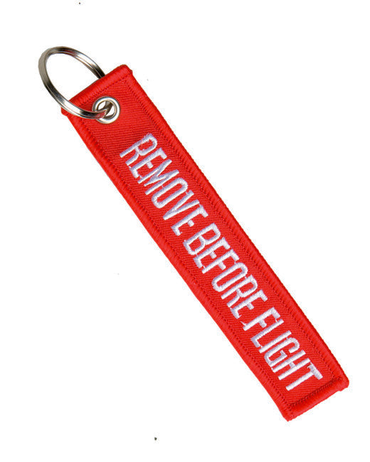 Mil-Tec Schlüsselanhänger "REMOVE BEFORE FLIGHT" rot